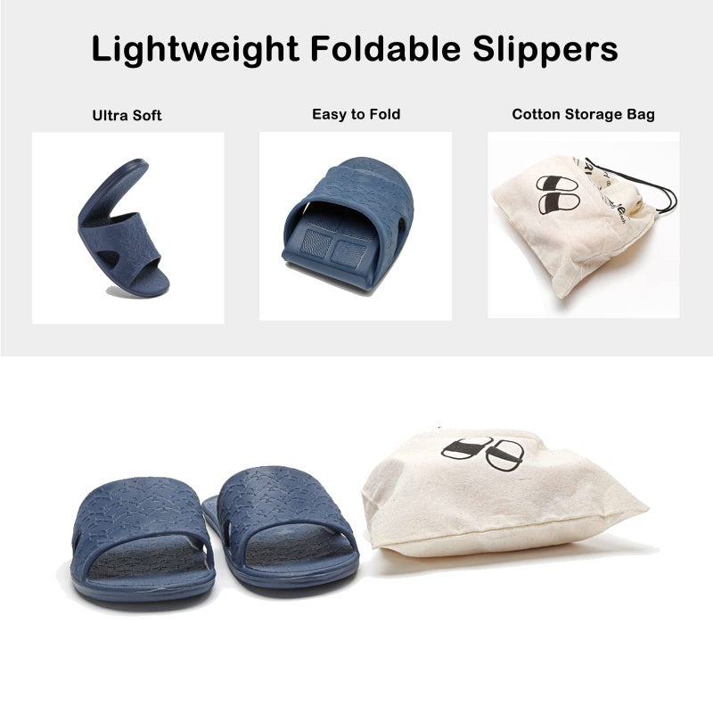 Anmerl Travel Slippers for Women & Men - Portable Foldable Slides with Storage Bag, Non-Slip Quick-Dry Comfort Shower Shoes for & Indoor/Outdoor, Hotel, Spa, Gym, Beach - Image 4