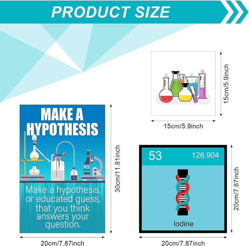 klarako 27 Pieces Science Bulletin Board Set Laminated Scientist Posters Classroom Decoration Banner Classroom Wall Decoration for Teachers Science Lab Cutouts School Bulletin Board Office Party Supplies - Image 2