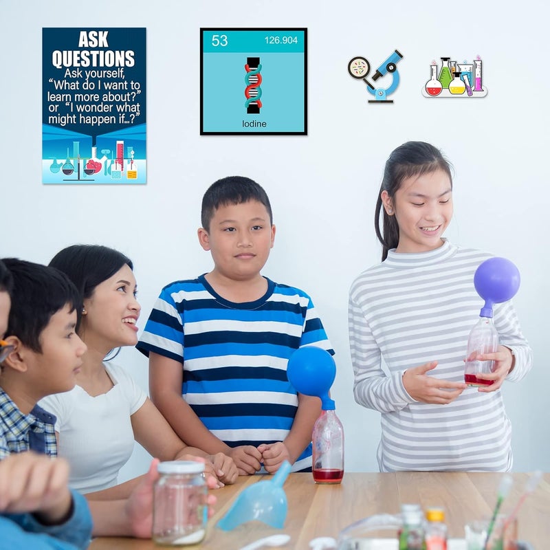 klarako 27 Pieces Science Bulletin Board Set Laminated Scientist Posters Classroom Decoration Banner Classroom Wall Decoration for Teachers Science Lab Cutouts School Bulletin Board Office Party Supplies - Image 4