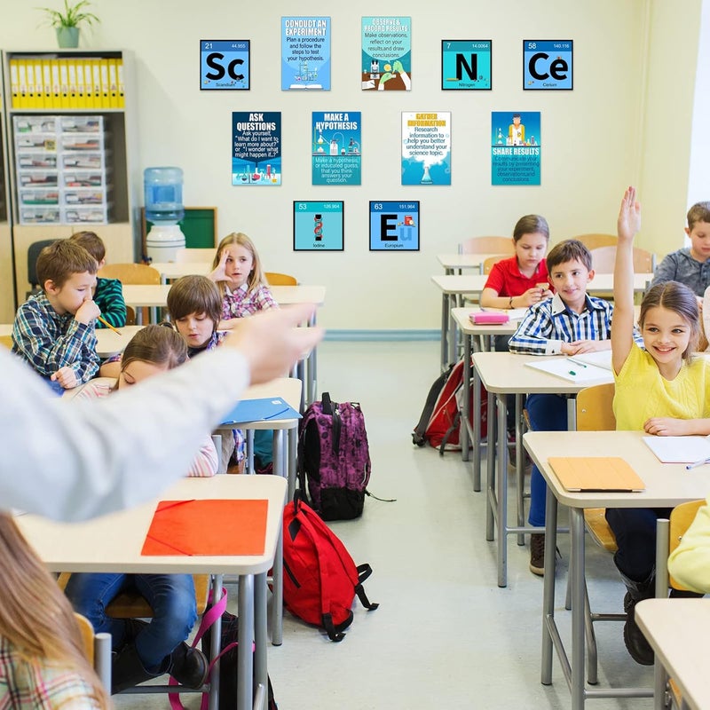 klarako 27 Pieces Science Bulletin Board Set Laminated Scientist Posters Classroom Decoration Banner Classroom Wall Decoration for Teachers Science Lab Cutouts School Bulletin Board Office Party Supplies - Image 5