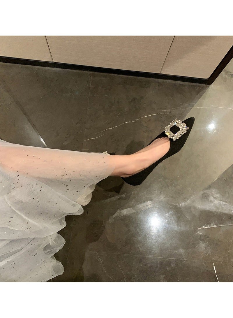 KUYING Summer Shallow Mouth Pointed Single Shoe Women's Flat Bottom - Image 2