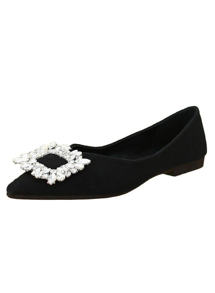 KUYING Summer Shallow Mouth Pointed Single Shoe Women's Flat Bottom - Image 1