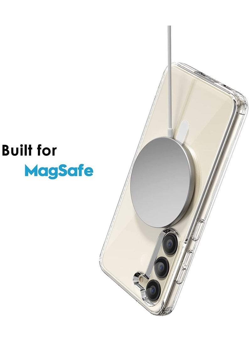 غطاء متوافق مع سامسونج جالكسي S23 بلس، جراب شفاف مغناطيسي [يدعم شاحن ماج سيف] جراب لطيف للرجال والنساء، ظهر صلب مقاوم للصدمات - Image 5