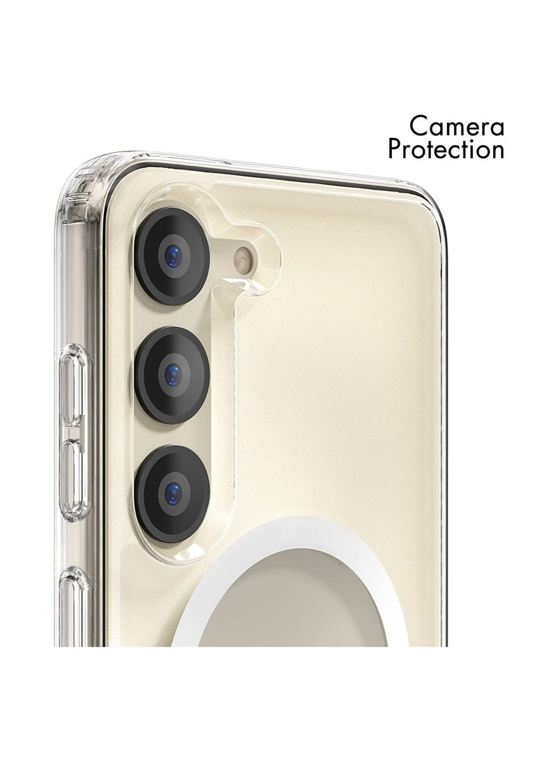 غطاء متوافق مع سامسونج جالكسي S23 بلس، جراب شفاف مغناطيسي [يدعم شاحن ماج سيف] جراب لطيف للرجال والنساء، ظهر صلب مقاوم للصدمات - Image 2