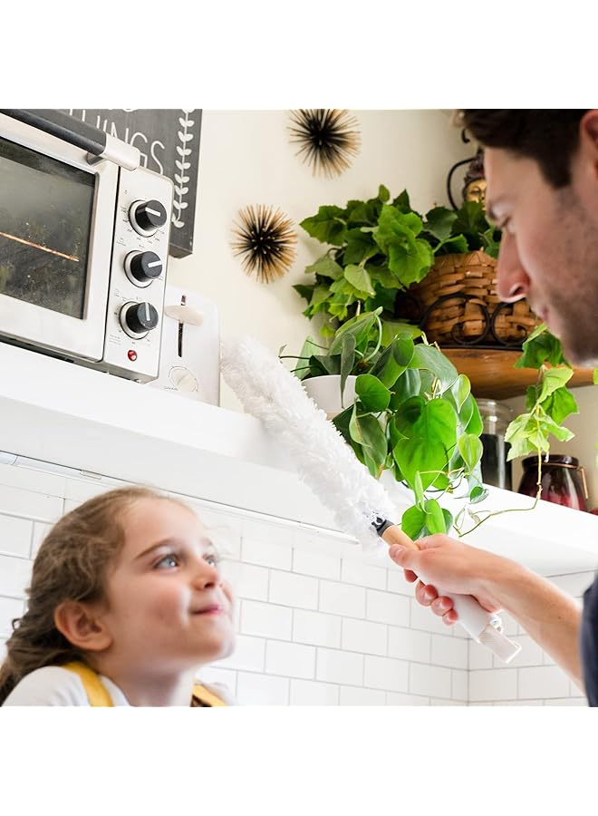 erorex Dust Whisperer Microfiber Duster With Machine Washable Head White - Image 3