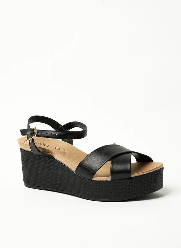 Beira Rio Beira Rio Ladies Wedge Sandals Black | Made In Brazil