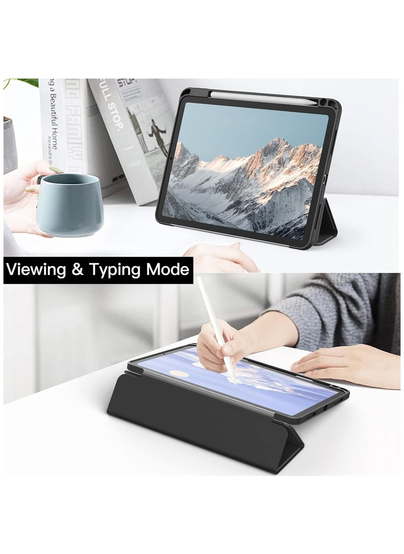 فلوينغ - غطاء حماية لجهاز iPad Air 6th 11-Inch M2 (2024) iPad Air4/Air5 10.9 inch (2020/2022) الجيل مع حامل قلم رصاص، [يدعم شحن قلم Apple وTouch ID] شفاف وخاصية الإيقاظ/النوم التلقائي - Image 1