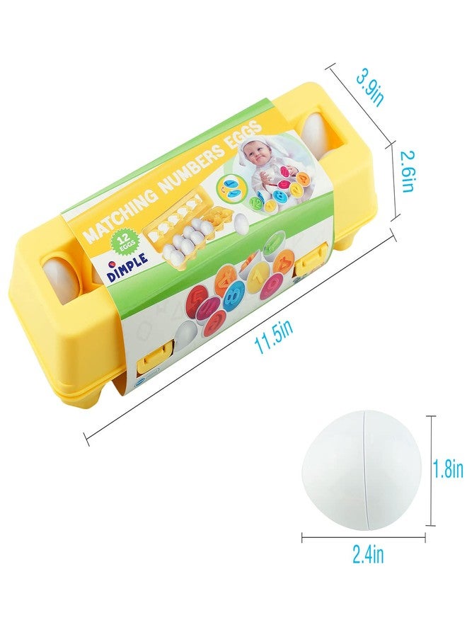 Dimple 12 Play Numbers Egg Matching Toy Play Matching Eggs Easter Toy w/Holder - Egg Toys for Toddlers STEM Egg Toys Colors & Shapes Recognition for Kids -Educational Color Sorting Toy - Image 4