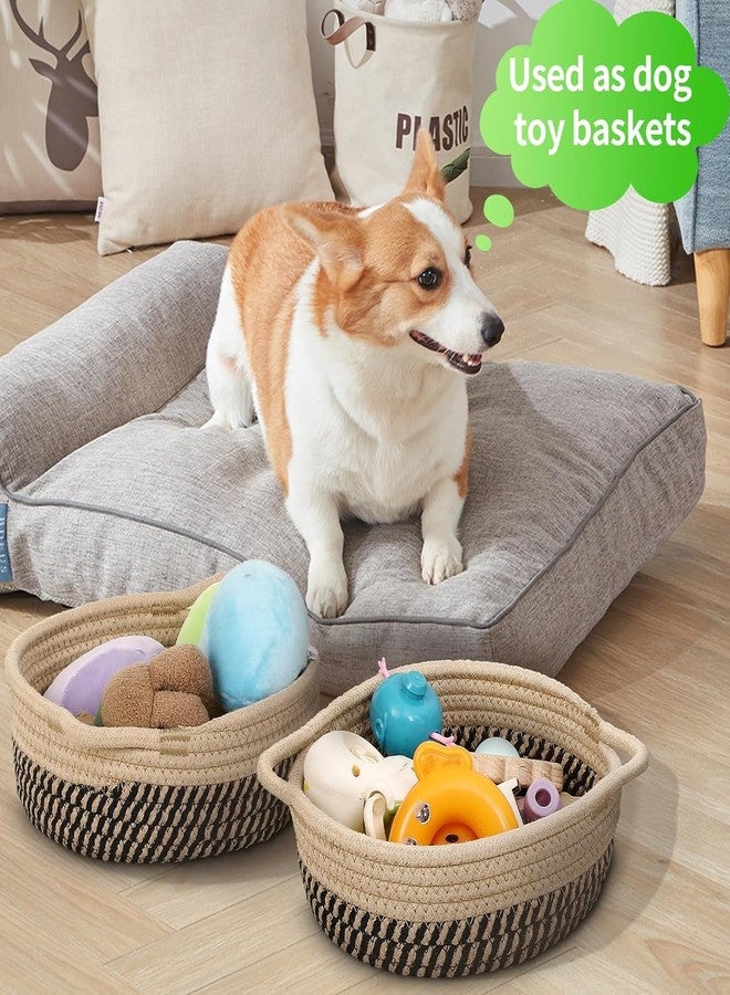 RUGSZONE 5 Pieces Storage Basket Sets Cotton Rope Woven Baskets for Organizing Small Round Basket Baby Nursery Bins - Image 4