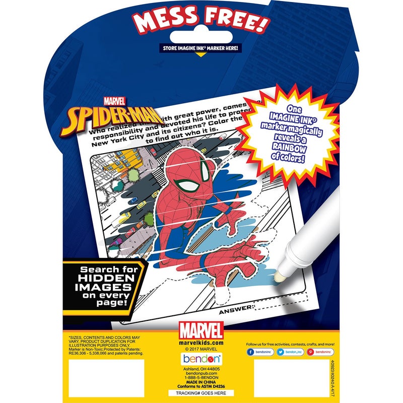 Bendon Magic Ink Pictures Imagine Ink Game Book with Mess Free Marker (Spider-Man) - Image 2