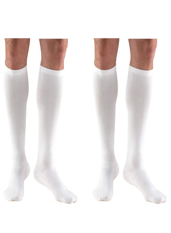 Truform Compression Socks, 15-20 mmHg, Men's Dress Socks, Knee High Over Calf Length, White, Medium (multipack) - Image 1