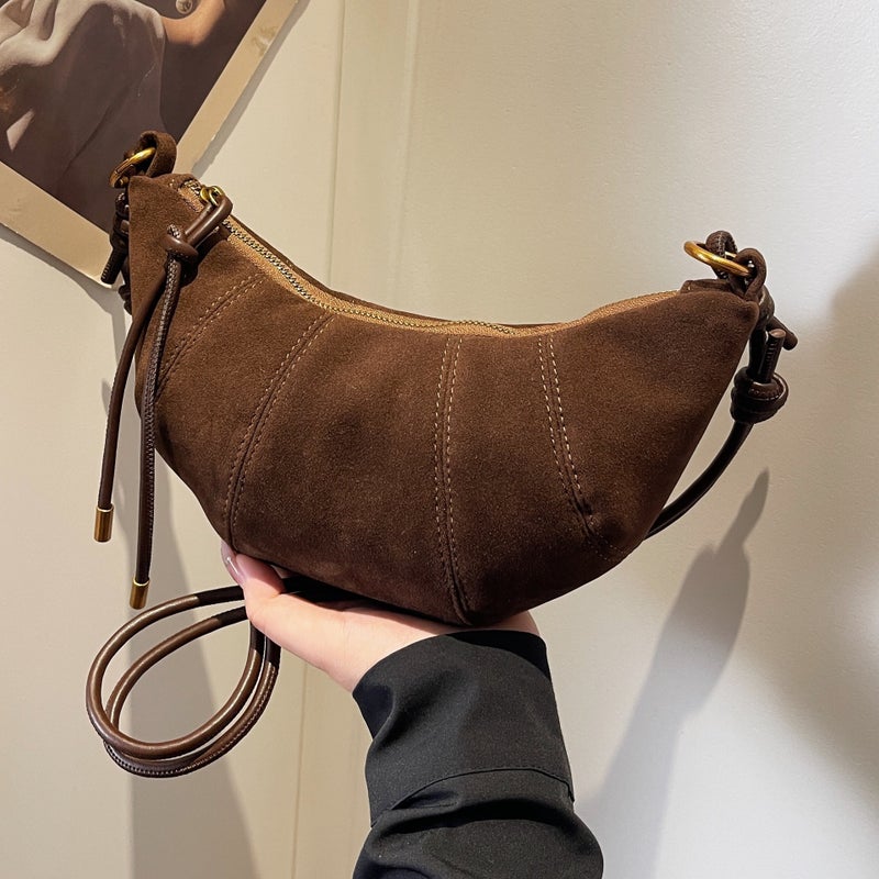 Vintage Frosted Bag Women'S Fashion Casual Shoulder Bag Niche Popular Shoulder Crossbody Bag Cattle Bag - Image 2
