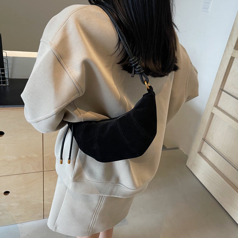 Vintage Frosted Bag Women'S Fashion Casual Shoulder Bag Niche Popular Shoulder Crossbody Bag Cattle Bag - Image 3