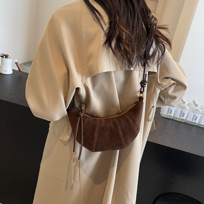 Vintage Frosted Bag Women'S Fashion Casual Shoulder Bag Niche Popular Shoulder Crossbody Bag Cattle Bag - Image 4