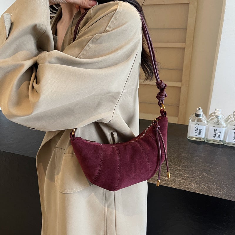 Vintage Frosted Bag Women'S Fashion Casual Shoulder Bag Niche Popular Shoulder Crossbody Bag Cattle Bag - Image 5