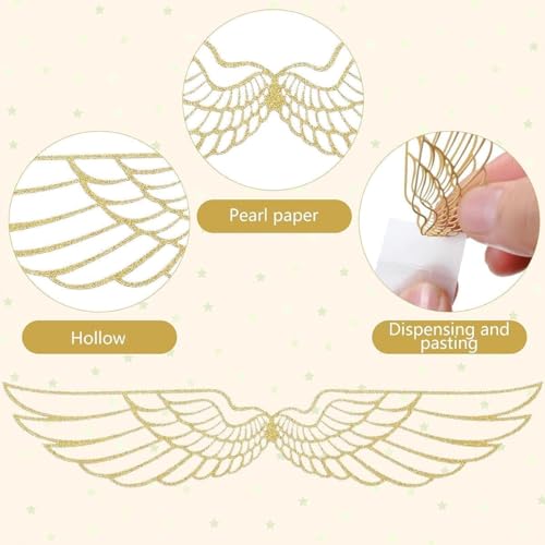 JITINX 103 Pcs Wizard Party Chocolate Decoration, with 3 PCS Gold Goal Posts, 50Pcs Golden Wings Chocolate Wafer Cupcake Toppers with 50Pcs Glue Point for Birthday Wizard Theme Party Supplies - Image 5