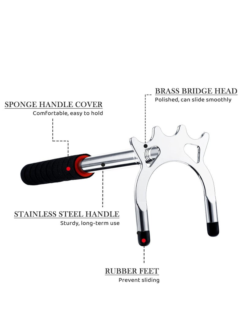 Generic Retractable Billiard Bridge Stand with 3 Pieces of Detachable Heads Easy Storage Light Weight Suitable for Pool Table Snooker (Silver Set 4)  - Image 5