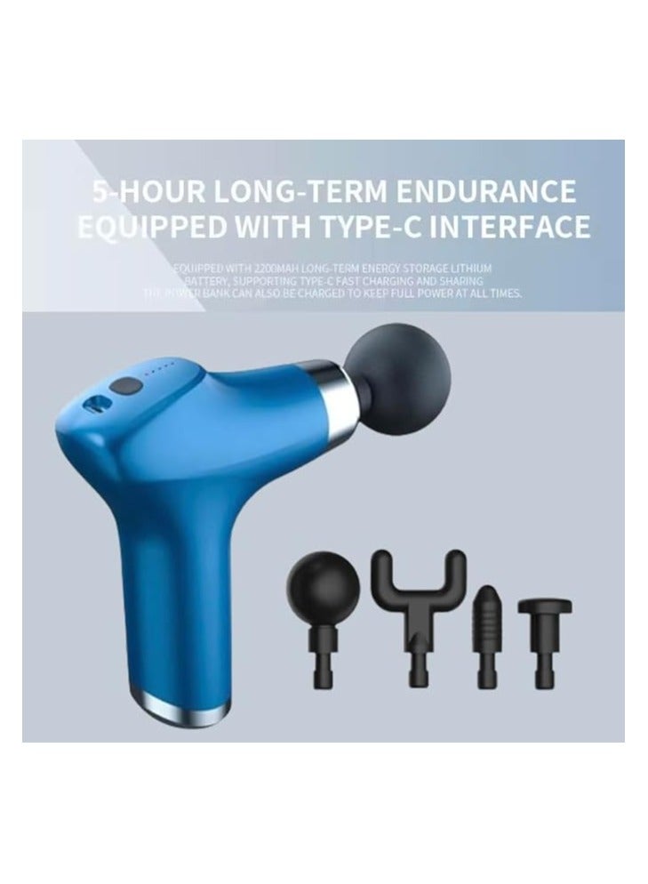 سکیلو جهاز تدليك للوجه صغير قابل لإعادة الشحن - جهاز تدليك عميق للأنسجة بخمس سرعات | جهاز تدليك كهربائي محمول باليد لتخفيف آلام الظهر والرقبة والعضلات - Image 3