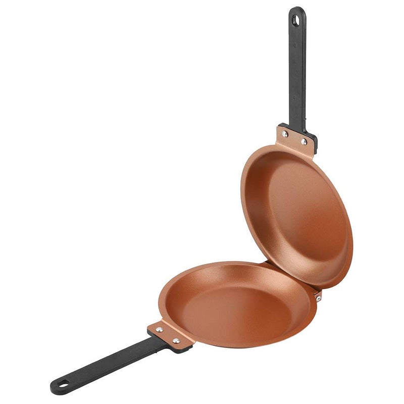 QANYEGN Steel Double Sided Pan, Non Stick Omelee Maker, Pancake Maker, Frying Pan with Iron Proof Handle for Fluffy Pancakes, Omelets, Friatas - Image 1