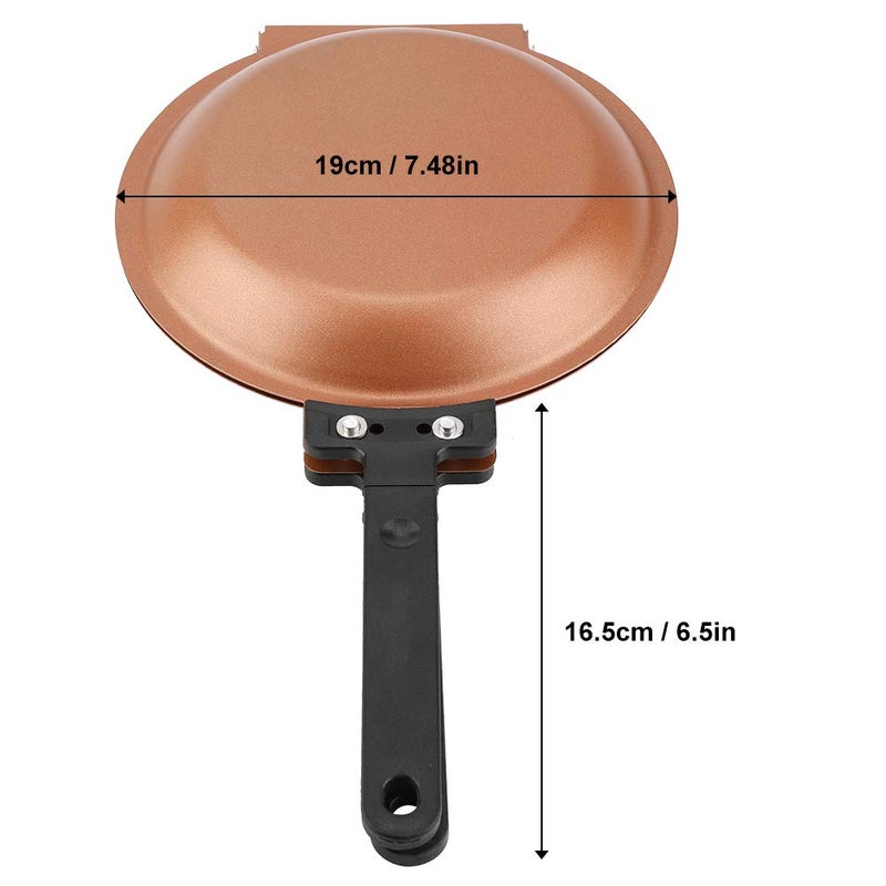 QANYEGN Steel Double Sided Pan, Non Stick Omelee Maker, Pancake Maker, Frying Pan with Iron Proof Handle for Fluffy Pancakes, Omelets, Friatas - Image 3
