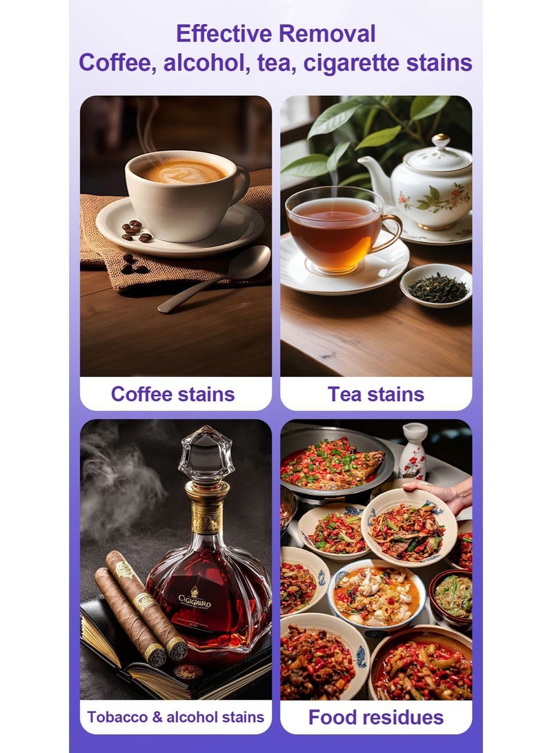 Purple Instant Teeth Whitening Strips - V34 Color Correcting WhiteStrips Dental Whitening Kit with 14pcs Whitening Teeth Patches for Fast Yellow Stain Removal - Image 4