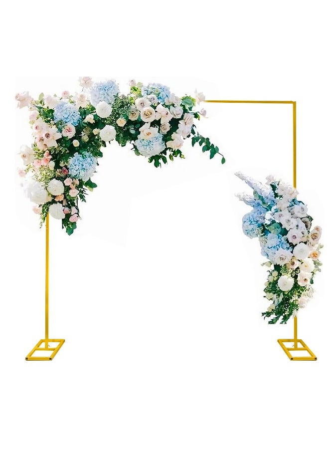 Premium 2x2m Gold Metal Arch Backdrop Stand, Round Tube Wedding Arch for Ceremony, Sturdy Balloon Arch Kit with Metal Bases, Spiral Connection Frame for Birthday, Baby Shower, Anniversary & Party Decorations - Image 1