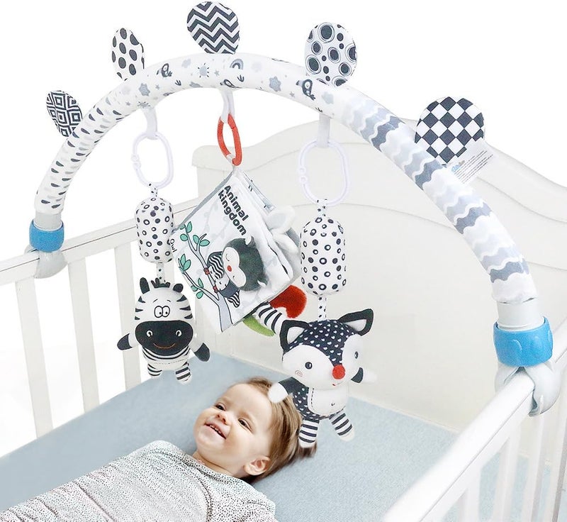 Caterbee Baby Activity Travel Mobile Arch Toy, Black and White Crib Toys (Animal) - Image 5