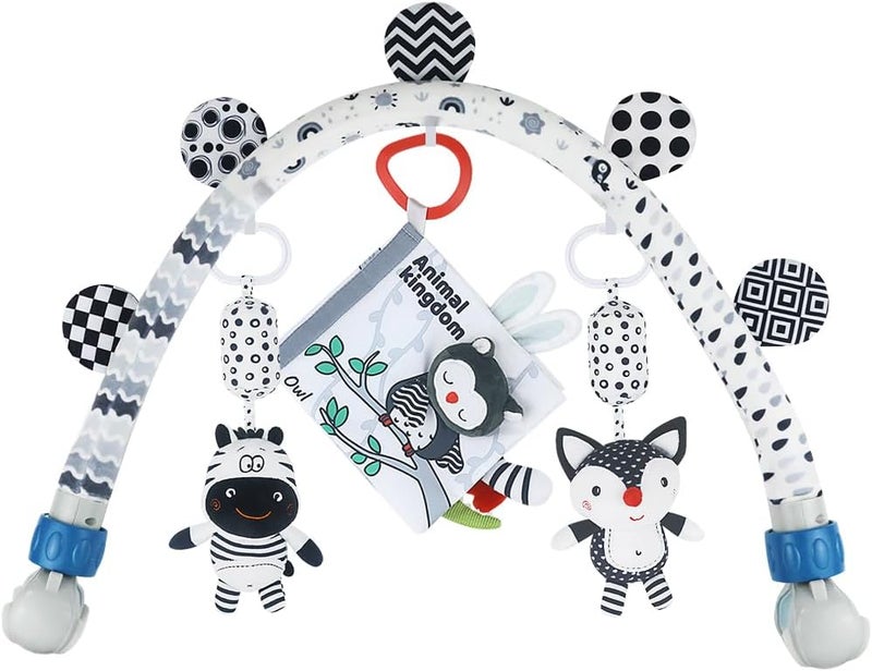 Caterbee Baby Activity Travel Mobile Arch Toy, Black and White Crib Toys (Animal) - Image 1