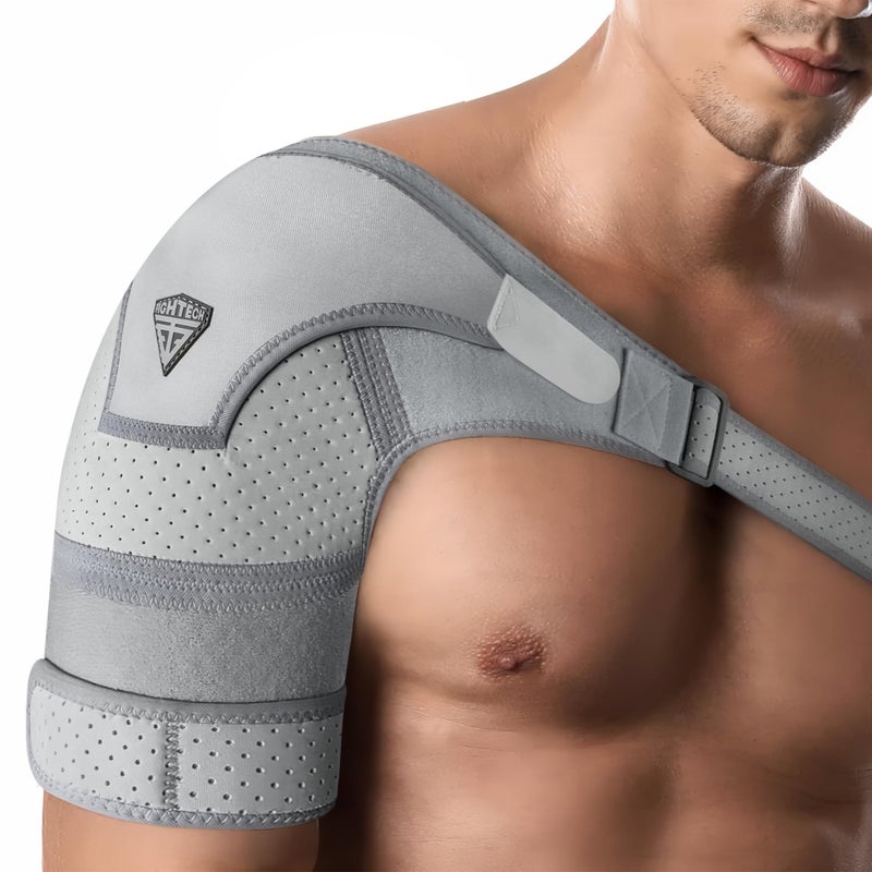Shoulder Brace for Torn Rotator Cuff for Men and Women 2 Sizes Support Pain Relief Gray LargeXLarge
