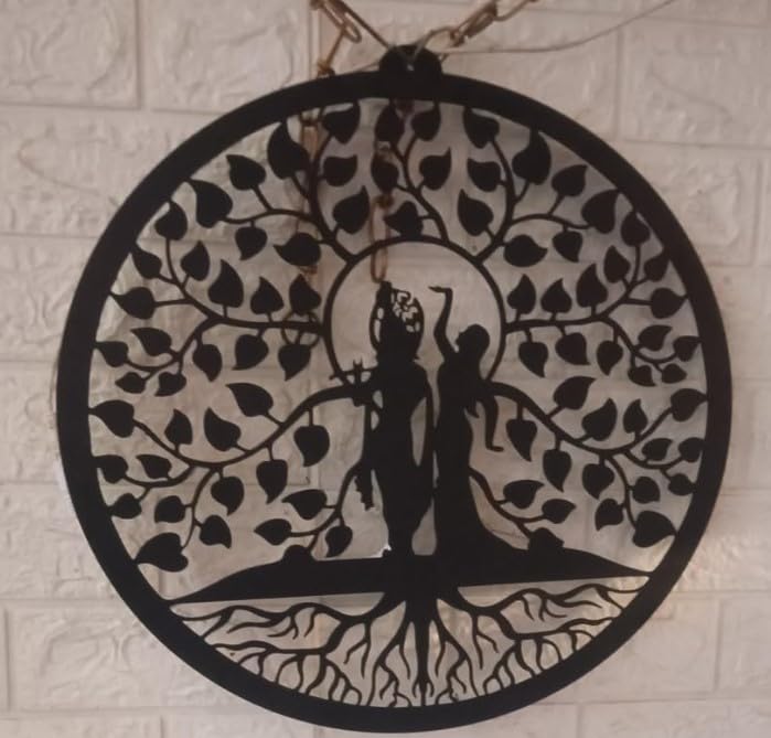 Wall Mitra Radhe krishna LED Wall art MDF wall hanging wooden radhe krishna hanging wall decor art stylish home decoration items for living room 12x12 - Image 5