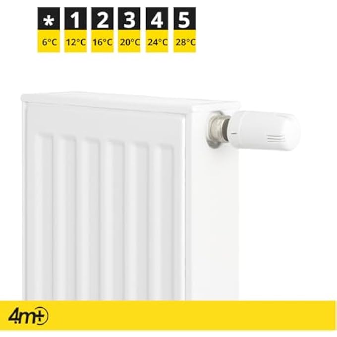 THERMOSTAT HEATING ANGLE M30 X 1.5 - RADIATOR THERMOSTAT WHITE - RADIATOR RADIATOR THERMOSTAT ANGLE - RADIATOR CONTROLLER CORNER SHAPE COMPLETE SET, 6-28 C - Image 2