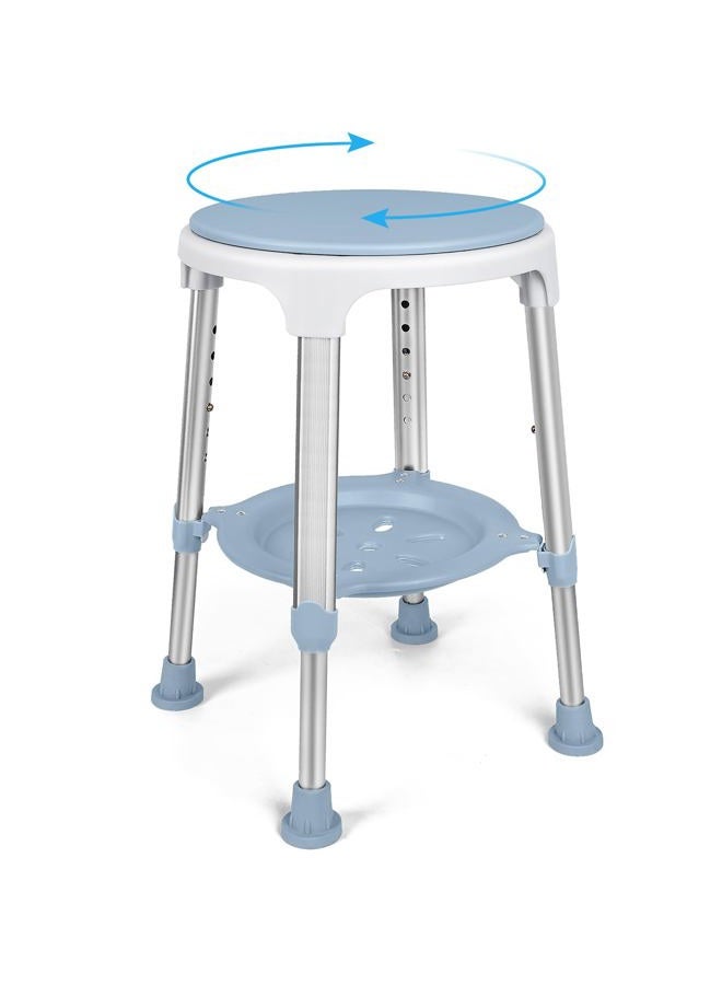 LEACHOI Shower Chair for Inside Shower, Tool-Free Assembly Swivel Shower Stools 300lbs with Storage Tray, Adjustable Tub Chair and Bathtub Seat for Seniors, Elderly, Handicap & Disabled - Image 1