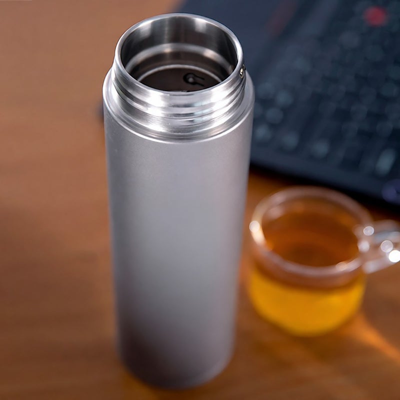 Lightweight Travel Insulated Water Bottle 450ml Titanium Vacuum Flask with Tea Filter Outdoor Metal Water Bottles Camping Hiking Travel Bottles - Image 5