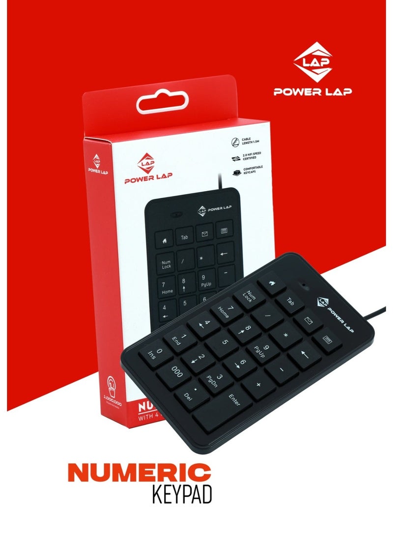 NUMERIC KEYPAD WITH 4 OFFICE HOTKEYS PL-047U