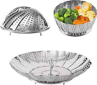 ZOCY Zocy Steamer Basket Stainless Steel Instant Pot Accessories for Food and Vegetable, Premium Expandable Steam - Image 1
