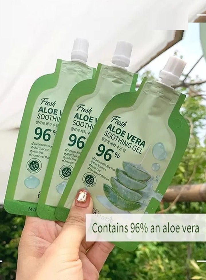 BEAUSTA 3 Pack A Soothing Gel for the Face and Body to Calm Irritated and Dry Skin Contains 96% Natural Aloe Vera Extract 20 Ml - Image 2