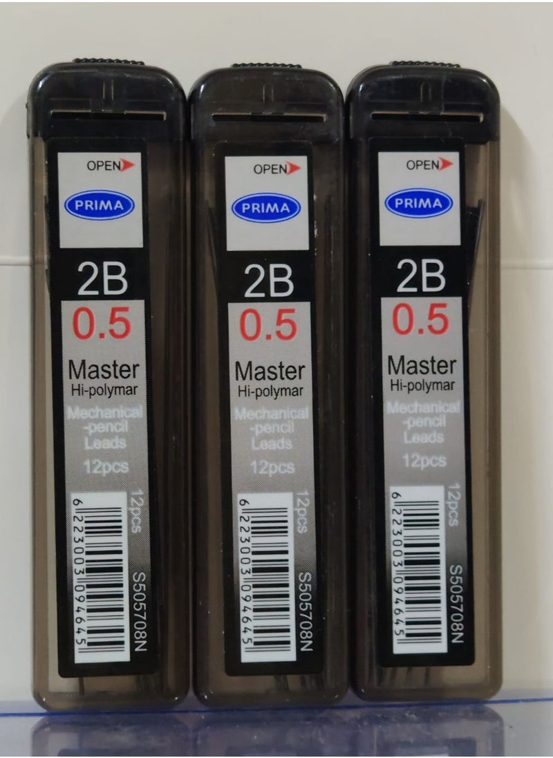 PRIMA Prima 0.5mm Nib Set - 3 Pack for 2B Mechanical Pencils - Black 