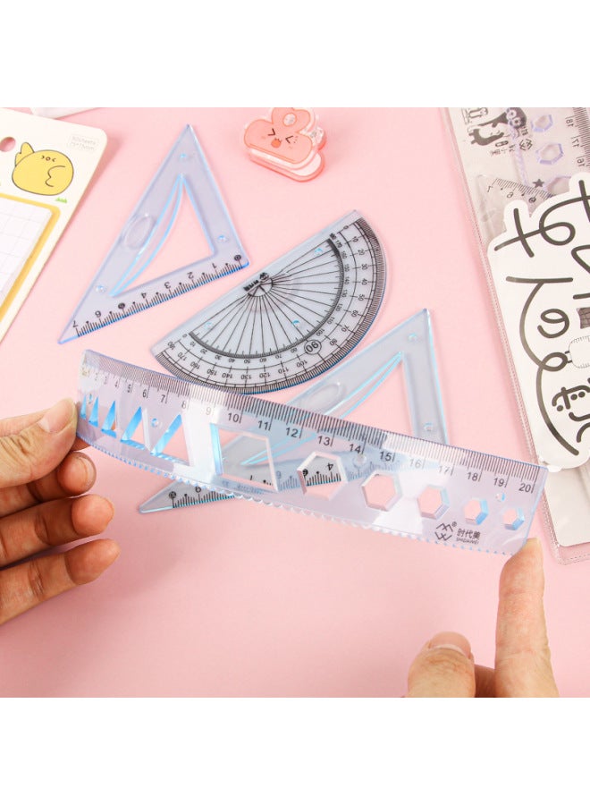 HELPS Cartoon Soft Ruler Suit Stationery Primary School Student Soft Ruler 4-piece Set Folding Constant Triangle Protractor Children Ruler - Image 3
