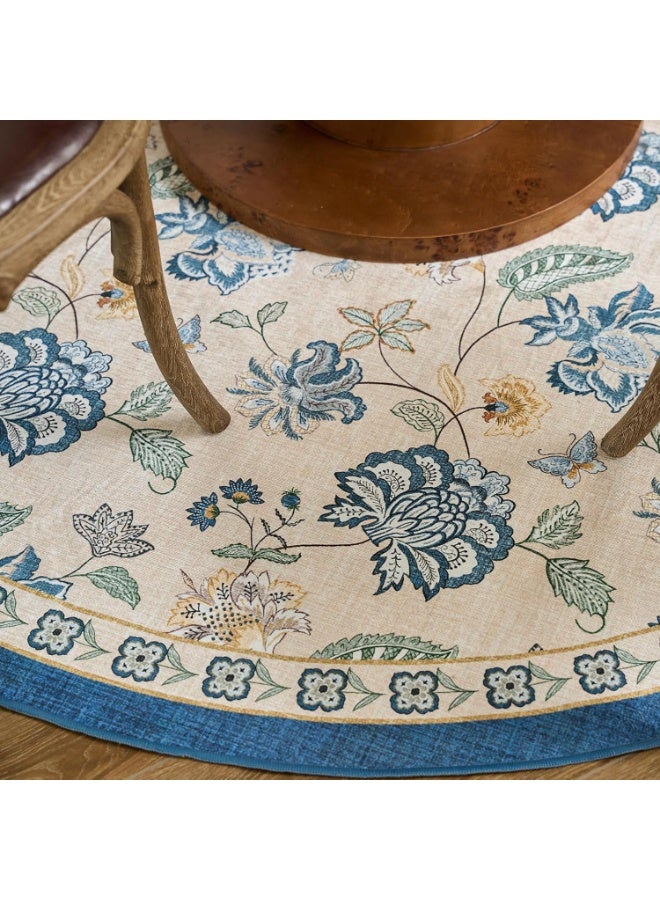 سجادة دائرية للأماكن الداخلية والخارجية بسمك 0.25 سم ، بتصميم 3D ، ضهر دوتس مانع للانزلاق ، مثالية لغرف النوم ، لغرف الصيوف ، حافظة سجاد ، غطاء سجادة - Image 4