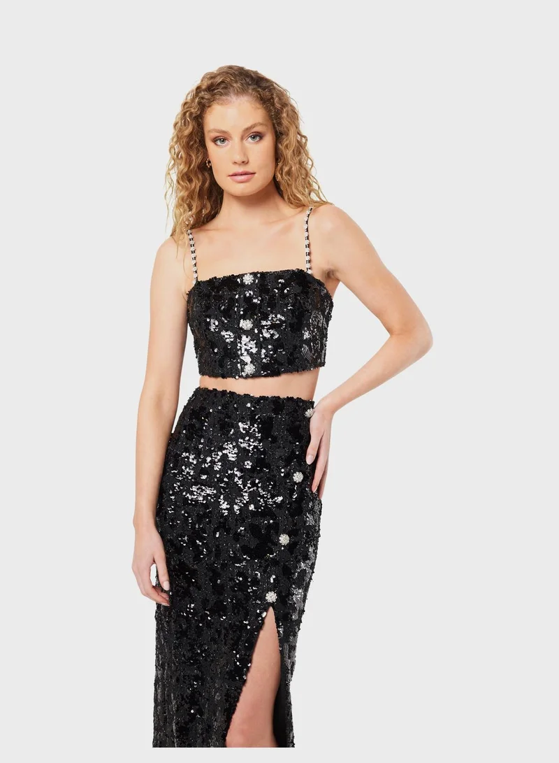 ELLIATT Sequin Crop Dress