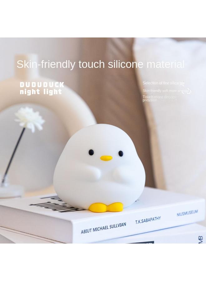 Bluejw Dun Duck Night Light Bedroom Bedside Charging Mother And Baby Sleeping Pat Light Timing Desk Lamp Children's Silicone - Image 5