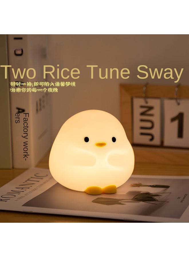 Bluejw Dun Duck Night Light Bedroom Bedside Charging Mother And Baby Sleeping Pat Light Timing Desk Lamp Children's Silicone - Image 2