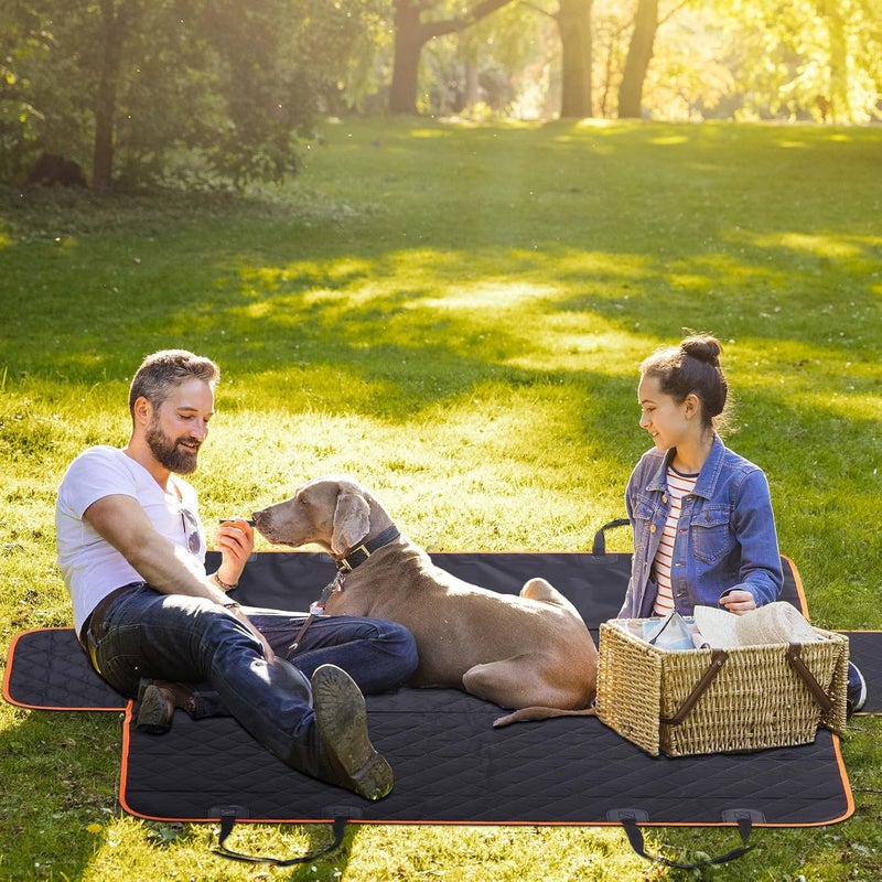 GALPADA Waterproof Car Dog Seat Cover with Orange Trim, Non-Slip Pet Car Seat Mat 137x147cm Backseat Protector for Travel and SUV Use - Image 5