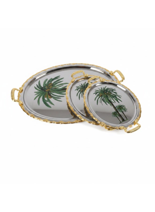 AKDC 3PCS SERVING TRAY STEEL 36*27/41*32/46*36 CM - Image 2