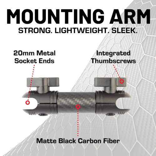 Bulletpoint Mounting Solutions Dash Mount 47 Arm Compatible with iPhone and Android Smartphones Fits 20mm Attachment Ball Matte Black Carbon Fiber - Image 3