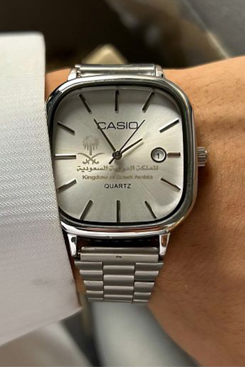 كاسيو ساعة LTP فضي ضد الماء شعار السعودية