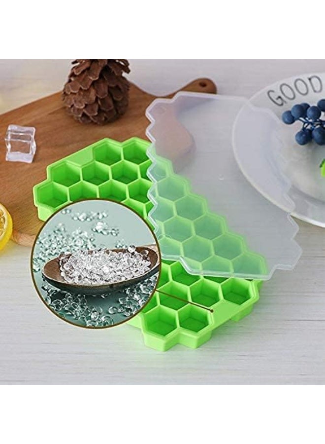 37-Cube Green Silicone Ice Cube Tray – Flexible Stackable Freezer Ice Mold with Easy Release Design - Image 3