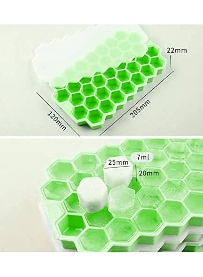 37-Cube Green Silicone Ice Cube Tray – Flexible Stackable Freezer Ice Mold with Easy Release Design - Image 2