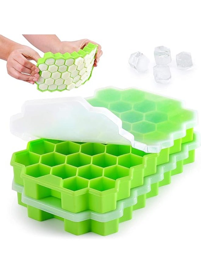 37-Cube Green Silicone Ice Cube Tray – Flexible Stackable Freezer Ice Mold with Easy Release Design - Image 4