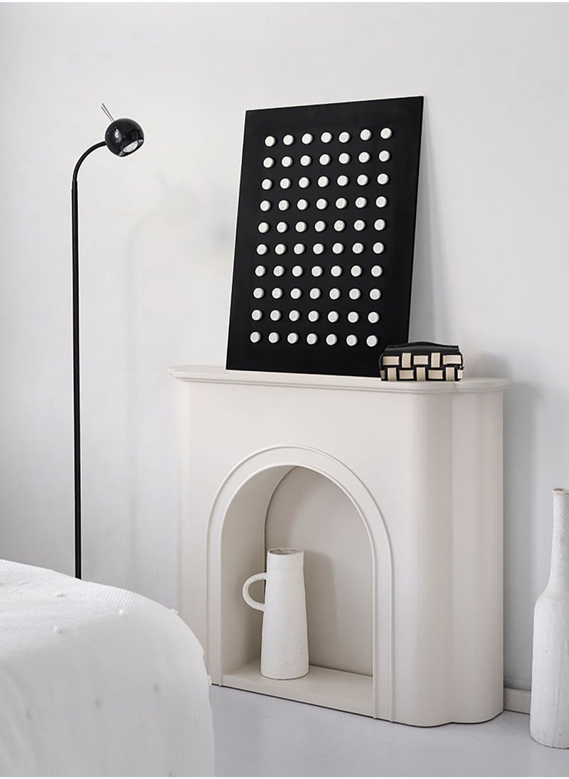 Merry Moments - Fake Fireplace Console Table Hallway Entry Table Styling Table Narrow Table for Living Room Entryway Corridor or Sofa Side Table Modern Minimalism Cream White with LED Lights L110xH90.5xW25 cm - Image 1